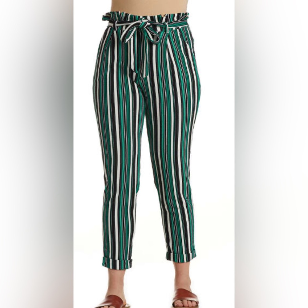 ALMOST FAMOUS Women's Knit Striped Pants